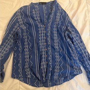 Zara embroidered blouse